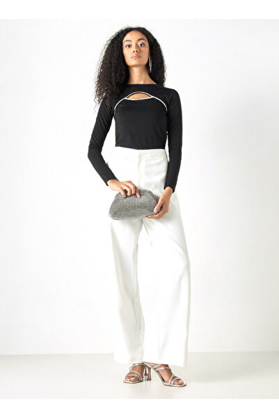 2Xtremz Embellished T-shirt With Cut-out Detail And Long Sleeves