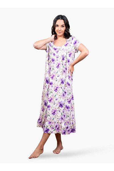 Aadaraya فستان نوم بطبعة زهور كاملة