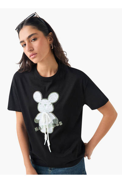 2Xtremz تي شيرت مزين برقبة دائرية وأكمام قصيرة