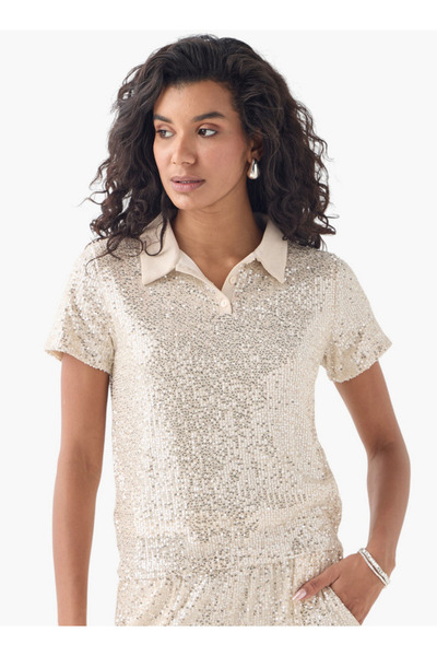 2Xtremz بلوزة بياقة مزينة بالترتر