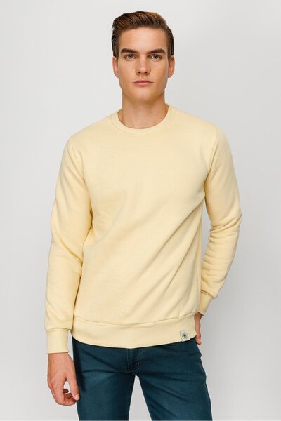 İgs Men's Yellow Crew Neck Sweatshirt