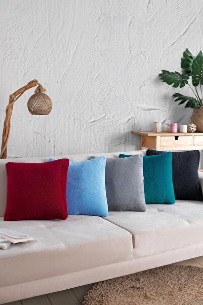 MaisonArt Диван 2 Шматки Сірий Колір Велсофт Подушка Чохол Наволочка 44x44 Cm