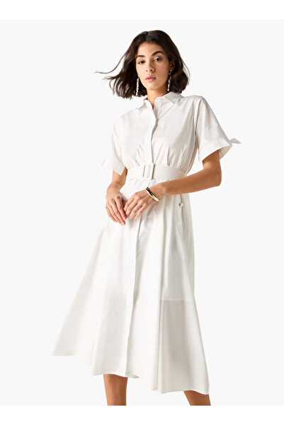 2Xtremz 2Xtremz Collared Shirt Dress with Pockets and Belt