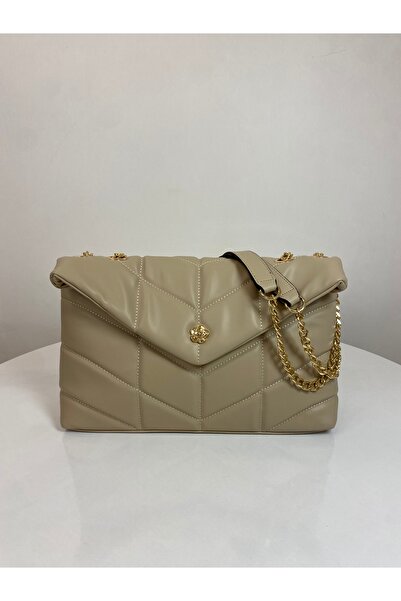 BK Bags & Accessories حقيبة يد وكتف نسائية مبطنة مع حزام سلسلة