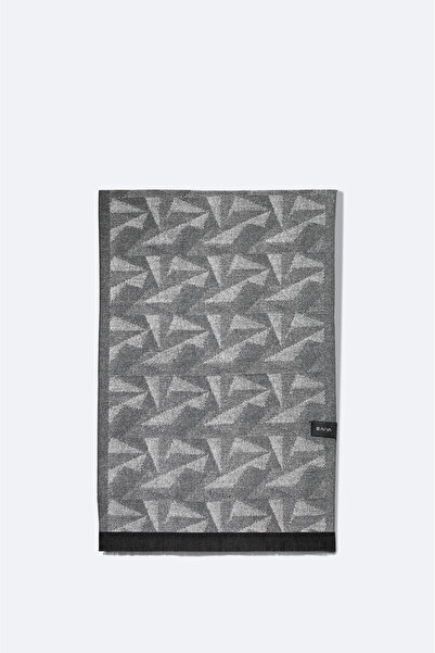 Avva Men's Gray Tassel Patterned Shawl A32Y9402