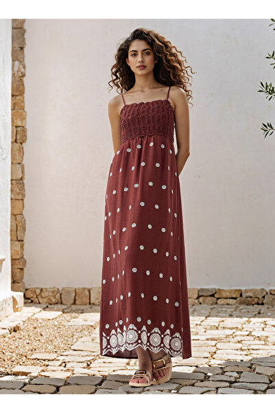 2Xtremz فستان ماكسي بحمالات وتفاصيل كروشيه