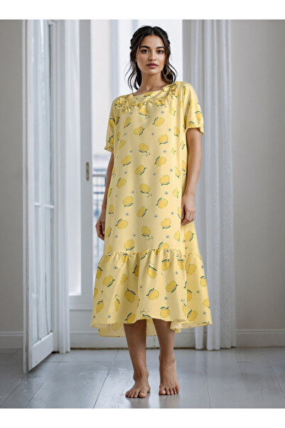 FAV فستان نوم مطبوع برقبة مربعة