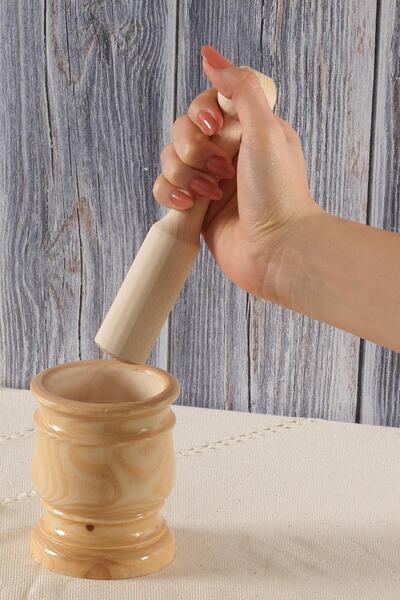 MaisonArt Ahşap Havan | Sarımsak Baharat Döveceği Seti