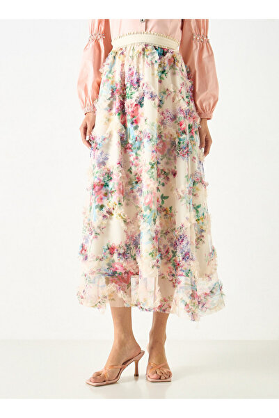 2Xtremz All-over Floral Print Skirt With Ruffles And Elasticated Waistband