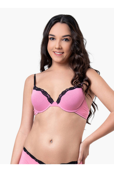 Aadaraya حمالة صدر بتفاصيل من الدانتيل مع إغلاق بخطاف وعين