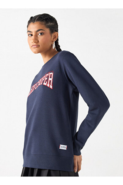 Lee Cooper Logo Embroidered Sweatshirt with Long Sleeves