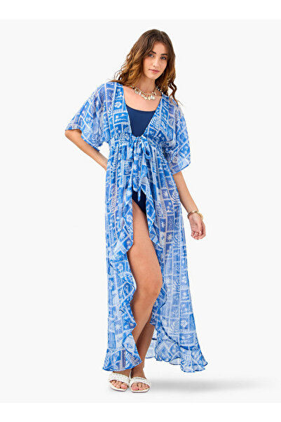 FAV غطاء مطبوع بالكامل مع أربطة وتفاصيل مجعدة