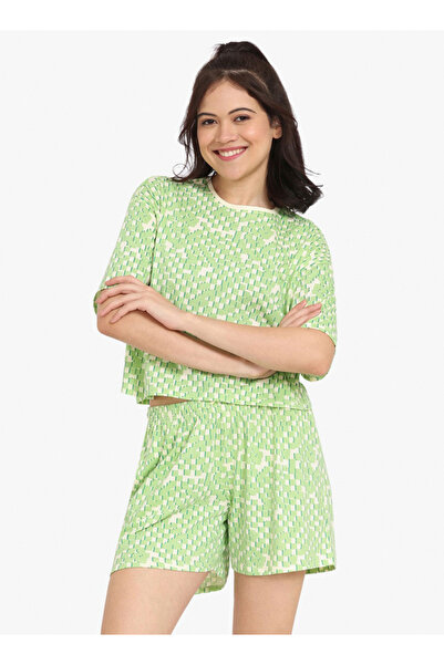 Zivame طقم تي شيرت وشورت مطبوع بالكامل من Zivame