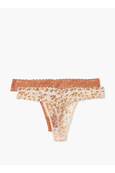 FAV مجموعة من قطعتين - سراويل داخلية بتفاصيل دانتيل