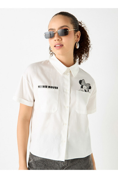 SP Characters CROP SHIRT WITH DIP BACK HEM AND SIDE SLIT