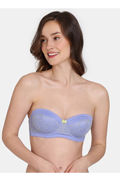 Zivame Lace Detail Padded Wired Balconette Bra with Detachable Straps
