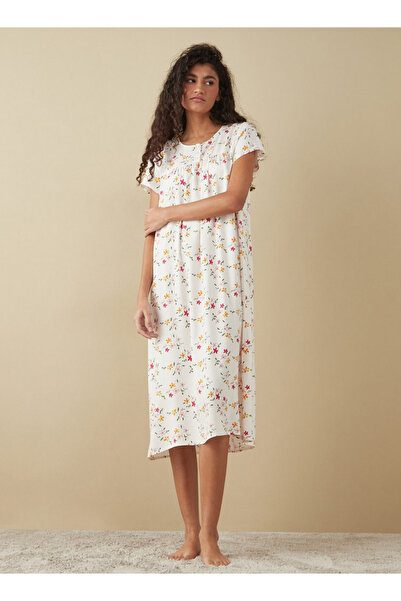 FAV قميص نوم بطبعة زهور وأكمام قصيرة