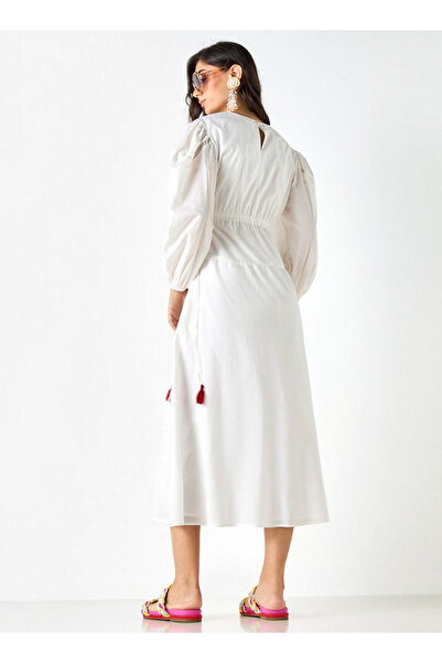 Iconic Embroidered Dress with Long Sleeves