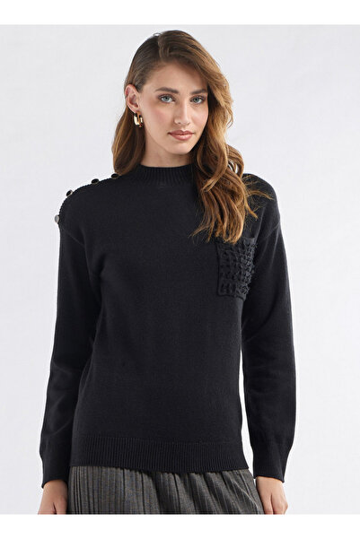 FAV سترة ذات رقبة دائرية وجيب أمامي