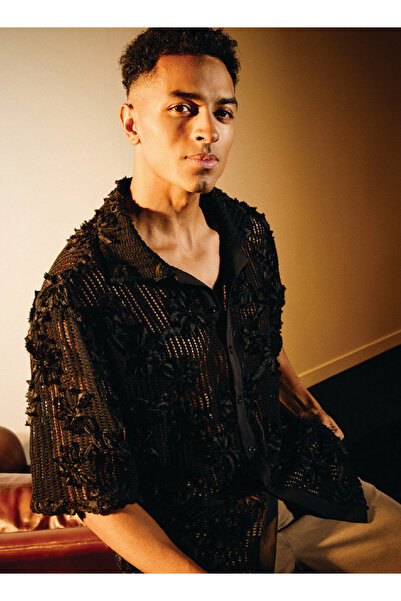 Iconic قميص زهري ثلاثي الأبعاد