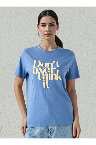 FAV تي شيرت قطني بقصّة عادية وطبعة شعار