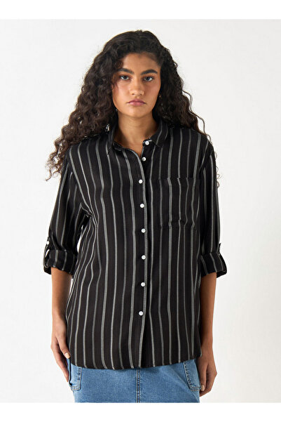 Lee Cooper Striped Shirt With Roll-up Sleeves And Pocket