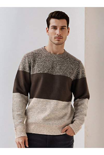 FAV سترة مخططة طاقم الرقبة