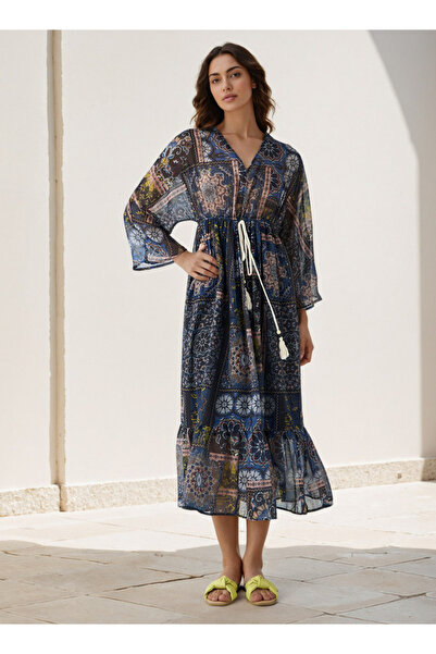 FAV Floral Print Kaftan Women Dress Viscose