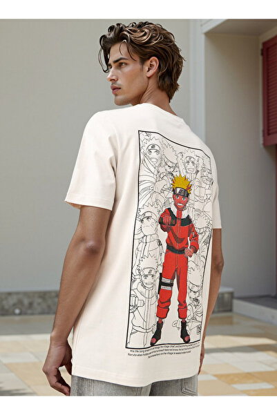 FAV تي شيرت بطبعة كاكاشي ورقبة دائرية