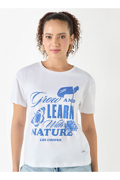 Lee Cooper تي شيرت بطبعة جرافيكية ورقبة دائرية وأكمام قصيرة