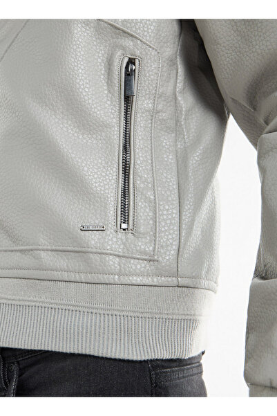 FAV Textured Bomber Jacket With Zip Closure And Pockets