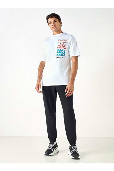 Kappa Graphic Print T-shirt with Crew Neck and Short Sleeves