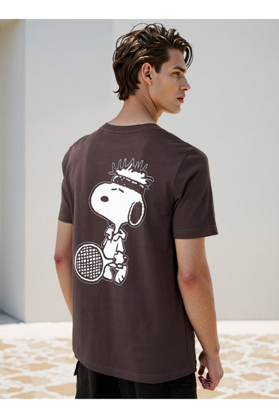 FAV تي شيرت مطبوع عليه كلب سنوبي