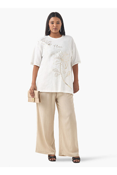 Ulla Popken Plus Size Ulla Popken Pants with Elasticated Waistband and Pockets