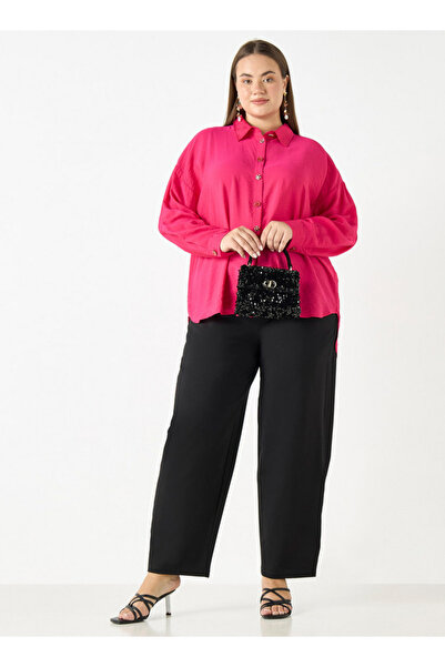 Ulla Popken Plus Size Ulla Popken Pants with Elasticated Waistband