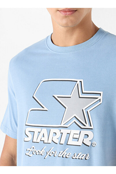 Starter Typographic Print Crew Neck T-Shirt with Short Sleeves