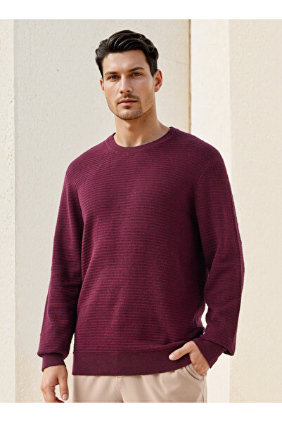 FAV Textured Ottoman Sweater with Crew Neck