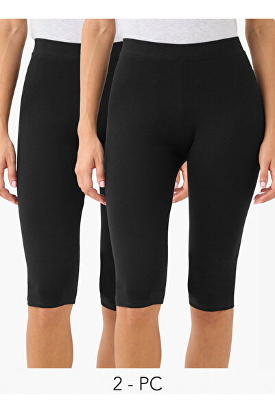 FAV Set of 2 - Cropped Leggings with Elasticated Waistband