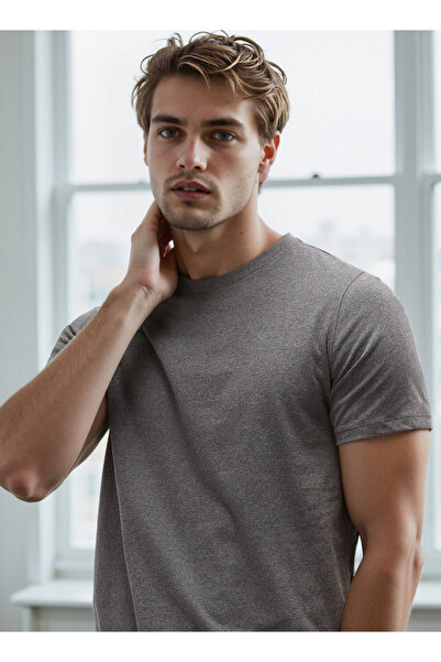FAV Plain Regular Fit T-shirt with Round Neck and Short Sleeves