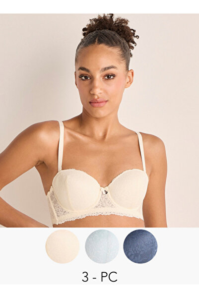 FAV مجموعة من 3 - حمالة صدر من الدانتيل بأشرطة قابلة للتعديل