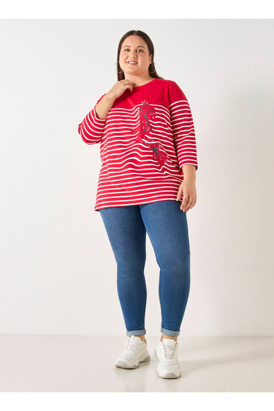 Ulla Popken JELLY FISH STRIPE TEE