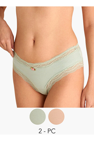 FAV مجموعة من قطعتين - سراويل داخلية بتفاصيل دانتيل