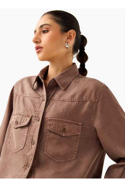 Lee Cooper Panelled Shirt with Button Closure and Pocket Detail