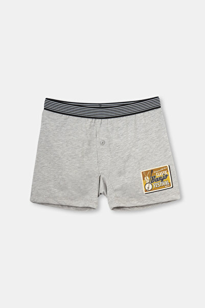 Dagi Γκρι μελανζέ με τύπωμα βαμβακερό μπόξερ