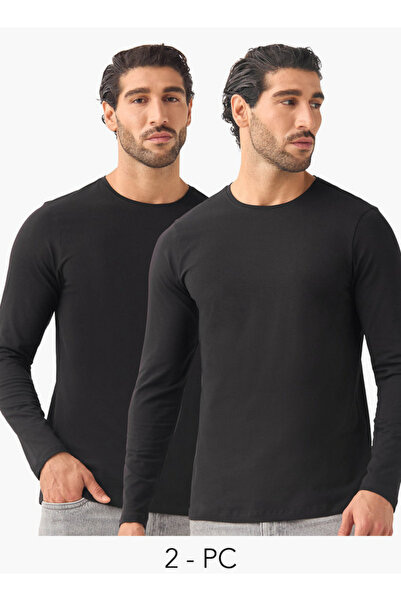 FAV مجموعة من قطعتين - تي شيرت بقصة ضيقة ورقبة دائرية