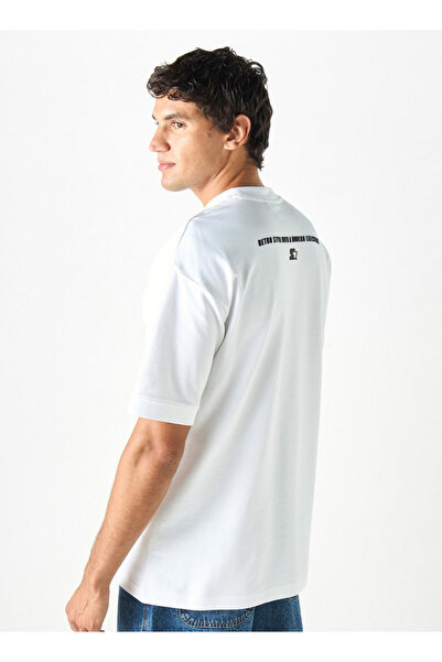 Starter Typographic Print T-shirt with Crew Neck and Short Sleeves