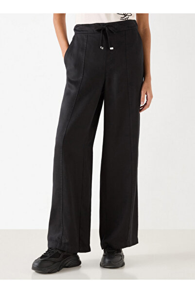 Lee Cooper Solid Wide Leg Pants with Drawstring Closure and Pockets