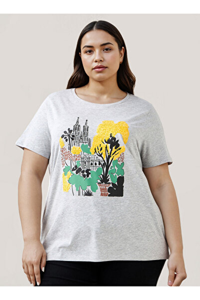 Ulla Popken Plus Size Ulla Popken Printed T-shirt