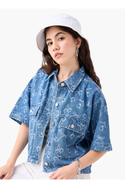 Lee Cooper CROP DENIM JAQUARD JACKET