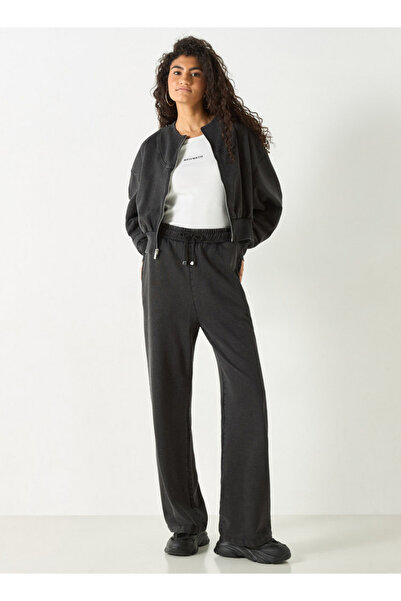 Lee Cooper Solid Straight Fit Track Pants with High Rise and Pockets